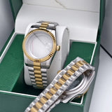 IC016 39mm NH35 NH36 CASE SET Watch Homage Gold flute bezel two tone color