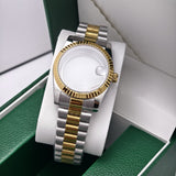 IC016 39mm NH35 NH36 CASE SET Watch Homage Gold flute bezel two tone color