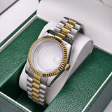 IC016 39mm NH35 NH36 CASE SET Watch Homage Gold flute bezel two tone color