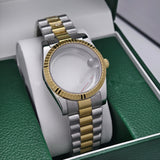 IC016 39mm NH35 NH36 CASE SET Watch Homage Gold flute bezel two tone color