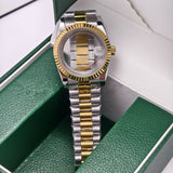 IC016 39mm NH35 NH36 CASE SET Watch Homage Gold flute bezel two tone color