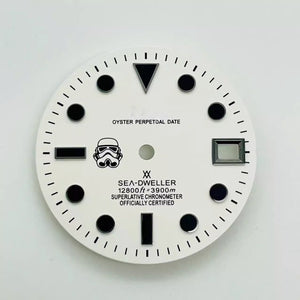 Watch Dial: SKX007 Dial TBG Metal Index White Samurai
